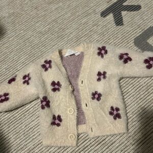 Primark Cream Cardigan with Purple Flowers